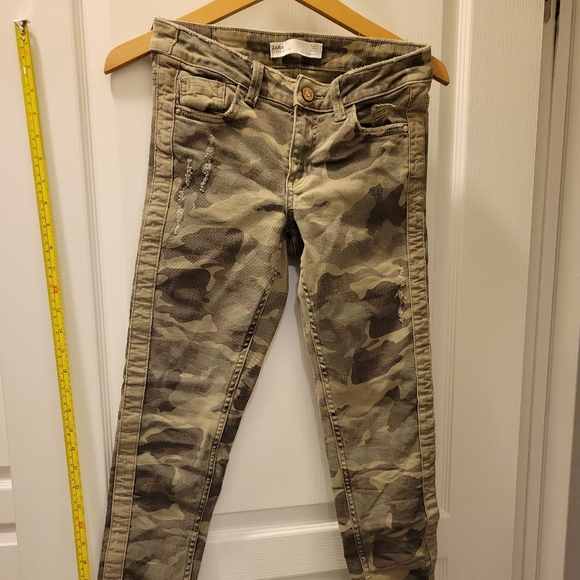 Zara army camo camouflage skinny jeans sz 02 - Picture 2 of 2